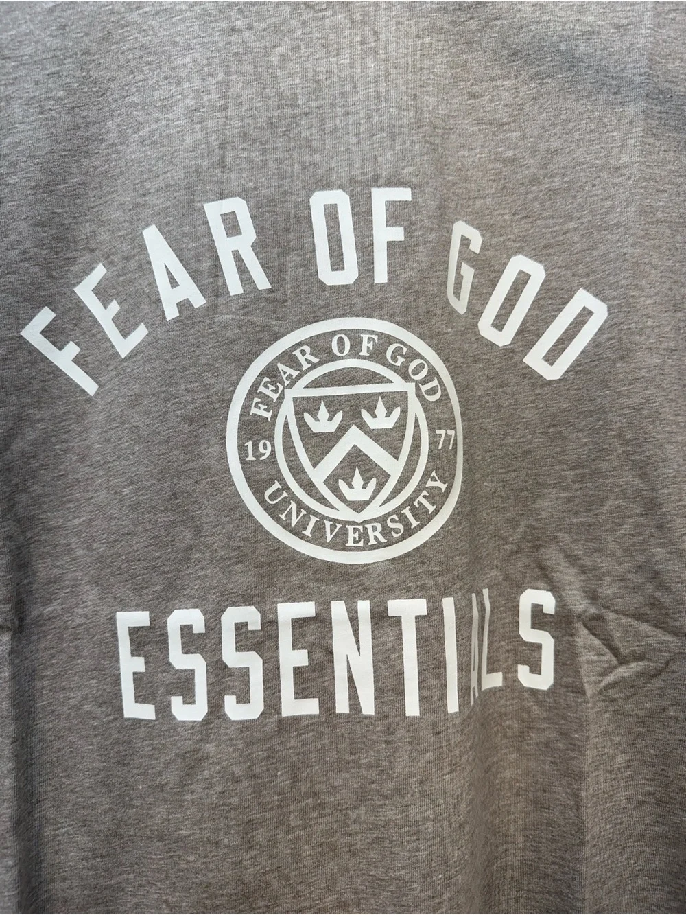 Fear of God Essentials Taupe Graphic Logo Short Sleeve Tee - Picture 2 of 9